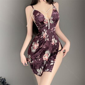 【1000円OFFクーポン有】セクシーランジェリー 花柄 コスプレ チャイナ服 ランジェリーセット ベルベット レトロ 可愛い ベビードール セクシー ワンピース セクシー ランジェリー Tバック ベビードール大人 ルームウエア 下着 ランジェリー 大人