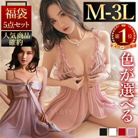 【15%OFFクーポン有】【ベビードール確定】福袋 2026 セクシーランジェリー 人気 ベビードール 5点セット セクシー ランジェリー ブラ ショーツ テディ レディース 大きいサイズ XL 3L セクシー ショーツ 紐パン 穴あき 部屋着 ネグリジェ インナー パンティ