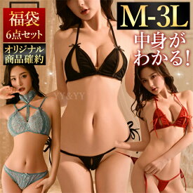 【10％OFFクーポン有】【オリジナル商品確定】福袋 2026 セクシーランジェリー マイクロビキニ 福袋 大きいサイズ ブラ ショーツ XL 3L オリジナル商品 中身がわかる福袋 6点セット 穴あき 超過激 5着セット ビキニ 水着 マイクロビキニ 極小 紐パン