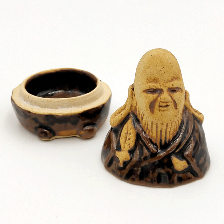 茶道具　寿老人香合 小峠　丹山造 楽天市場】【中古】小峠丹山作 寿老人香合共箱 : 茶道具おもしろ