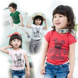 【メール便可】「マウスプリントTシャツ」[BAOBAO]【バオバオ】【子供服】【韓国子供服】【子供服　おすすめ】（kids）fs3gm [女の子] [男の子] 【グリーン】【レット】 [白]「ピンク」【半袖】【Tシャツ】【ミッキーTシャツ】【激安】【90】【100】【110】【120】【130】