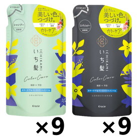 【送料無料】【セット販売】いち髪 カラーケア＆ベーストリートメントin シャンプー&コンディショナー つめかえ用 330ml 各9袋 クラシエ 4901417722560