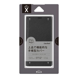 【在庫処分】PGA iPhone X用フリップカバー ブラック PG-17XFP45BK【送料無料】4562358144097