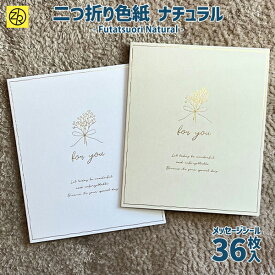二つ折り色紙 ナチュラル メッセージシール36枚入 寄せ書き シール 卒業 卒業式 卒園 かわいい おしゃれ 大人数 退職 プレゼント デザイン ウェディング グリーティングカード メッセージ ゼットアンドケイ ギフト 贈り物 アレンジ 孫 卒団
