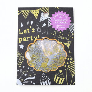 FLAKE SEAL DECO(フレークシール デコ) コングラッツ(GO/S) プレゼント ギフト 贈り物 アレンジ スクラップブッキング スクラップブック かわいい おしゃれ ペーパー ミニアルバム 材料 [M便 2