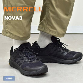 メレル NOVA3 MERRELL ハイキングシューズ メンズ ブラック 黒 067599 シューズ スニーカー ブランド ハイキングシューズ アウトドアシューズ キャンプ レジャー スポーツ 靴 通気性
