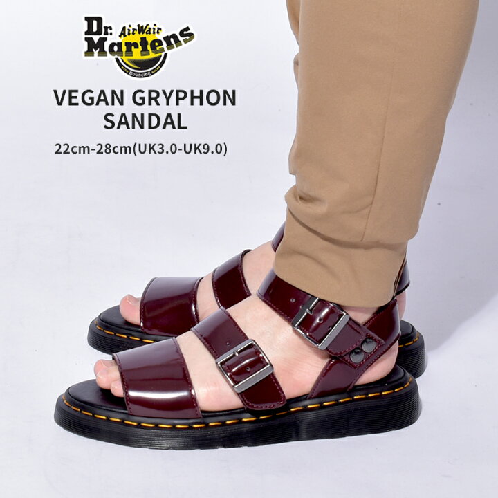 楽天市場 ドクターマーチン ヴィーガン グリフォン サンダル Dr Martens サンダル メンズ レディース バーガンディ レッド 赤 Vegan Gryphon Sandal カジュアル パンク 人気 定番 おしゃれ ビーガン Z Craft