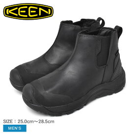 【店内全品★P2倍！】キーン KEEN レヴェル フォー チェルシーブーツ メンズ ブラック 黒 REVEL IV CHELSEA 1025671 シューズ 靴 サイドゴア ショートブーツ ショート丈 防水 撥水 防寒 防滑 レイン スノーブーツ 雪 アウトドア レジャー ウォータープルーフ レザー