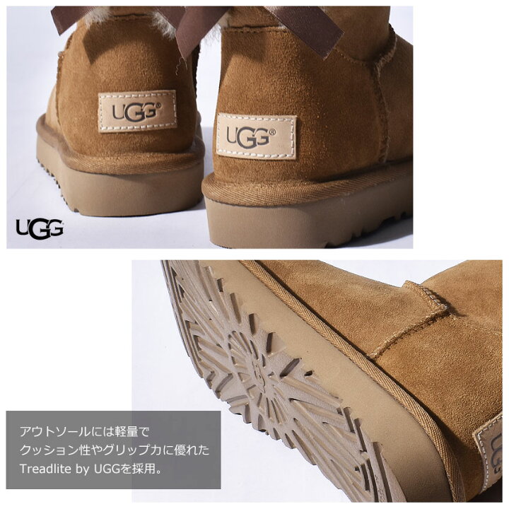 楽天市場】UGG アグ ムートンブーツ リボン レディース ベイリーボウ 