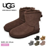 UGG ムートンブーツ レディース アグ ミニ ベイリーボウ II リボン シープスキン もこもこ MINI BAILEY B…