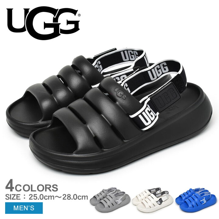 楽天市場】アグ SPORT YEAH UGG サンダル メンズ ブラック 黒 ホワイト 