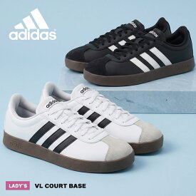 アディダス VL コート ベース ADIDAS スニーカー レディース ホワイト 白 ブラック 黒 VL COURT BASE 靴 ローカット Tトゥ ローテク レトロ アウトドア スポーツ タウンユース カジュアル スポーティ スリーストライプス レースアップ 国内正規品|slz|