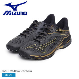 【店内全品★P5倍！】ミズノ ウエーブエクシードツアー 6 OC 10th MIZUNO テニスシューズ メンズ グレー 61GB2478 スニーカー 靴 シューズ スポーツ 運動 ジム 軽量 軽い 加速性 ブランド シンプル テニス クレー クレーコート 砂入り人工芝 ブラック 黒 ZSPO