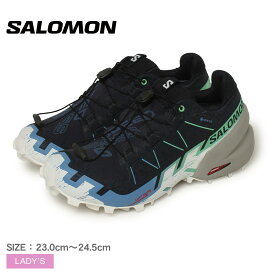 【店内全品★P5倍！】サロモン SPEEDCROSS 6 GORE-TEX SALOMON トレイルランニングシューズ レディース ブラック 黒 L47465900 靴 シューズ アウトドア ランニング トレイル レジャー ローカット ゴアテックス グリップ力 防水 通気性 耐久性 GORE-TEX グリーン