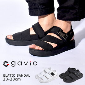 【店内全品★P2倍！】GAVIC LIFE STYLE ガビックライフスタイル サンダル エラティックサンダル ELATIC SANDAL GVC-015 メンズ レディース シューズ 靴 黒 白 スポーツサンダル シンプル レジャー アウトドア レザー