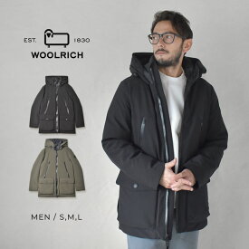 【店内全品★P5倍！】ウールリッチ ダウンジャケット WOOLRICH ソフト シェル パーカ メンズ ブラック 黒 カーキ SOFT SHELL PARKA WOOU0859 アウター 上着 ジャケット ダウン ダウンコート フード 撥水 はっ水 防風 防寒 長袖 保温 ブランド シンプル