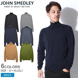 【店内全品★P2倍！】ジョンスメドレー セーター JOHN SMEDLEY チャーウェル メンズ ブラック 黒 カーキ マルチ CHERWELL 長袖 ロールネック ニット タートルネック スタンダードフィット メリノウール ウェア ハイゲージ トップス とっくり 無地 グリーン 緑