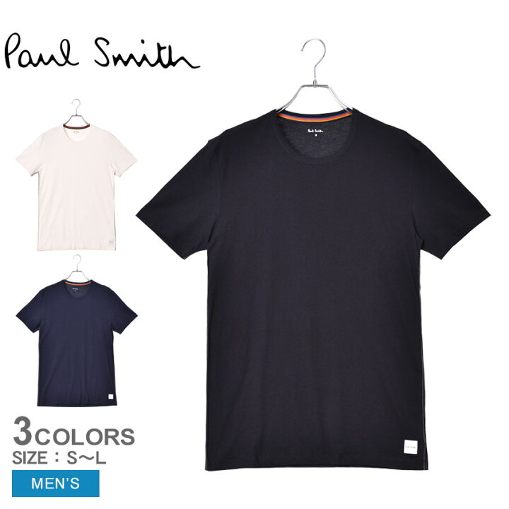 楽天市場 0円引きcp 対象 メール便可 ポール スミス 半袖tシャツ Paul Smith T Shirt Crew Neck メンズ ブラック 黒 ホワイト 白 ネイビー 紺 M1a 591b Au278b ウエア トップス カットソー クルーネック ブランド カジュアル シンプル ベーシック ワンポイント