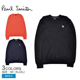 【店内全品★P2倍！】ポール スミス 長袖ニット PAUL SMITH L/S プルオーバー クルー メンズ オレンジ ネイビー 紺 ブラック 黒 L/S PULLOVER CREW 503XZ-J21611 ウエア トップス ニット クルーネック ブランド カジュアル シンプル ワンポイント 無地 おしゃれ