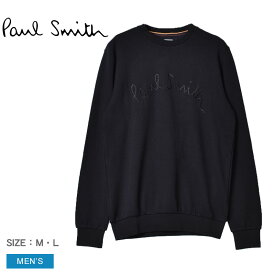 【店内全品★P2倍！】ポール スミス スウェット PAUL SMITH ROPE LOGO EMBROIDERY SWEATSHIRT メンズ ブラック 黒 302S-GP2778 ウエア トップス スウェット クルーネック ブランド カジュアル シンプル ベーシック ワンポイント ナチュラル 無地 おしゃれ 人気