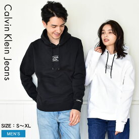 【店内全品★P5倍！】カルバンクラインジーンズ フーディー CALVIN KLEIN JEANS スモールボックスロゴフーディー メンズ ブラック 黒 ホワイト 白 SMALL BOX LOGO HOODIE K10K108181 CK ブランド トップス パーカー カンガルーポケット スウェット 長袖