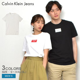 【ゆうパケット配送】カルバンクラインジーンズ 半袖Tシャツ CALVIN KLEIN JEANS CENTER BOX TEE メンズ ブラック 黒 ホワイト 白 ベージュ J30J322510 CK 半袖 ブランド トップス ロゴ おしゃれ シンプル プリント カジュアル ギフト プレゼント 贈り物 定番