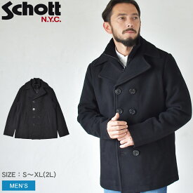 【店内全品★P5倍！】ショット コート SCHOTT ピーコート メンズ ブラック 黒 Peacoat CYCLONE 2 アウター トップス ショート おしゃれ 長袖 上着 羽織 大人 おしゃれ ウェア ブランド カジュアル 防寒 防風 保温性