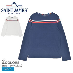 ZgWF[X Jbg\[ SAINT JAMES XgCv OX[u TVc Y zCg  lCr[  Long sleeve t-shirt with placed stripes 2306 gbvX  Jbg\[ N[lbN 