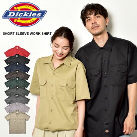 【店内全品★P2倍！】ディッキーズ 半袖シャツ DICKIES SHORT SLEEVE WORK SHIRT メンズ ショートスリーブ ワークシャツ 1574 ストリート アメカジ シンプル カジュアル おしゃれ 半袖 トップス ウエア ブラック 黒 ブラウン グレー