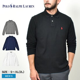 【26日0時～★TIME SALE】ポロ ラルフローレン ポロシャツ POLO RALPH LAUREN ワンポイント ニットロゴ 長袖ポロシャツ メンズ ブラック 黒 ホワイト 白 710681126 トップス 長袖 刺繍 ワンポイント ブランド カジュアル スポーティ シンプル 人気 おしゃれ 定番