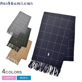 【ゆうパケット配送】ポロ ラルフローレン マフラー POLO RALPH LAUREN REVERS WINDOW SCARF メンズ レディース グレー ベージュ ネイビー カーキ 緑 PC0743 チェック ストール アクセサリー 冬小物 ベーシック フォーマル ビジネス