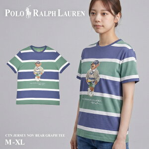 �|�� �����t ���[���� T�V���c POLO RALPH LAUREN �x�A �X�g���C�v�h �R�b�g�� �W���[�W�[ T�V���c �����Y ���f�B�[�X �}���`�J���[ RL SS CTN JERSEY NOV BEAR GRAPH TEE 323971435 001 �u�����h �g�b�v�X ���j�Z