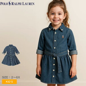 �|�� �����t���[���� �����s�[�X POLO RALPH LAUREN BELT COTTON DENIM SHIRTDRESS �L�b�Y �W���j�A �q�� �u���[ �� 312698860 �f�j�� �����s �V���c�����s �t���A ���� �ݕt�� �ܕt�� ���̎q �x���g�t�� �|�P