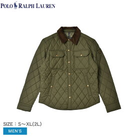 ポロ ラルフローレン キルティングジャケット POLO RALPH LAUREN ウォーター リペラント キルテッド ジャケット メンズ グリーン 緑 ブラウン 茶 WATER REPERANT QUILTED JACKET 710876085 上着 長袖 コーデュロイ はっ水 ひじ当て付き