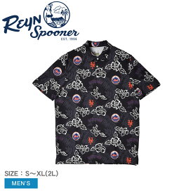 【ネコポス配送】レインスプーナー ポロシャツ REYN SPOONER NEW YORK METS PUA PERFORMANCE POLO メンズ 黒 B530135221 トップス シャツ ウェア 半袖 柄シャツ アロハシャツ MLB ニューヨーク・メッツ UVカット UV 日焼け止め UPF50 吸湿
