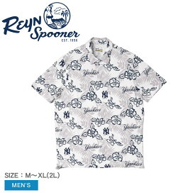 【ゆうパケット配送】 レインスプーナー ポロシャツ REYN SPOONER NEW YORK YANKEES PUA PERFORMANCE POLO メンズ ホワイト 白 B528435221 トップス シャツ ウェア ウエア 半袖 柄シャツ アロハシャツ MLB ニューヨーク・ヤンキース UVカット UV 日焼け止め