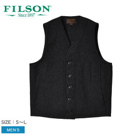 フィルソン ベスト FILSON マッキノー ウール ベスト メンズ ブラック 黒 グレー MACKINAW WOOL VEST 20238728 ウェア ブランド カジュアル トップス 上着 ジレ 撥水 はっ水 防寒 保温 ポケット ゆったり クラシック 重ね着 紳士 男性