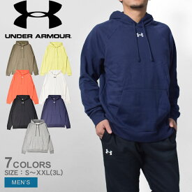 【店内全品★P2倍！】アンダーアーマー パーカー UNDERARMOUR ライバル フリース フーディ メンズ ブラック 黒 ホワイト 白 RIVAL FLEECE HOODIE 1379757 トップス 長袖 裏起毛 ブランド スポーティ シンプル アウトドア レジャー スポーツ フード S M L XL XXL 秋 冬