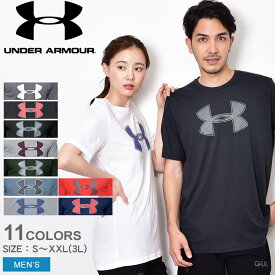 アンダーアーマー 半袖Tシャツ UNDER ARMOUR ビッグ ロゴ メンズ ブラック 黒 ホワイト 白 赤 グレー BIG LOGO 1329583 半袖 トップス ウェア スポーツ トレーニング メッシュ プリント グラフィック シンプル ロゴ スポーティ【ゆうパケット配送】