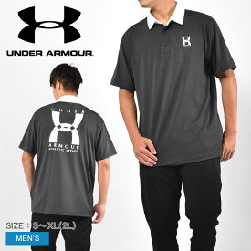 アンダーアーマー 半袖ポロシャツ UNDER ARMOUR 25TH ANNIVERSARY POLO メンズ ブラック 黒 1363030 ウエア トップス ブランド トレーニング ジム ランニング スポーツ ロゴ シンプル ストレッチ アニバーサリー 記念 半袖 運動