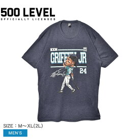 【ゆうパケット配送】 ファイブハンドレットレベル 半袖Tシャツ 500 LEVEL ケン・グリフィー・ジュニア シアトル ダービー カートゥーン WHT メンズ ネイビー 紺 Ken Griffey Jr. Seattle Derby Cartoon WHT 0501-002-05 半袖 MLB ZSPO