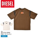 【処分★クーポンで半額】ディーゼル 半袖Tシャツ DIESEL T-BEST メンズ ホワイト 白 ブラウン 茶 A085680NFAE トップス 半袖 Tシャツ ブランド シンプル カジュアル スポーティ ロゴ プリント クルーネック リラックス 人気 定番 おしゃれ