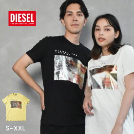 ディーゼル 半袖Tシャツ DIESEL T-DIEGOR-G2 メンズ ブラック 黒 ホワイト 白 A086290DMAA トップス 半袖 Tシャツ ブランド シンプル カジュアル スポーティ ロゴ クルーネック スリムフィット プリント 人気 定番 おしゃれ イエロー 黄