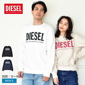 【店内全品★P5倍！】ディーゼル スウェット DIESEL S-GIRK-ECOLOGO SWEAT-SHIRT メンズ レディース ブラック 黒 ホワイト 白 ピンク ネイビー A02864 0BAWT トップス ロゴ プリント シンプル カジュアル ストリート ブランド おしゃれ