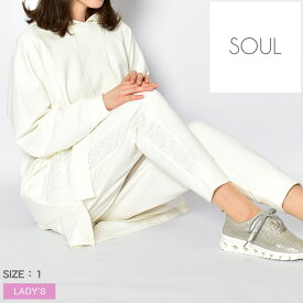 ソウル セットアップ SOUL レディース ホワイト 白 生成 キナリ KNITED SET 30290 ウェア パンツ 上下セット 長袖 ロングスリーブ パーカー トップス ボトムス フーディ カジュアル エレガント スタイリッシュ レトロ モダン