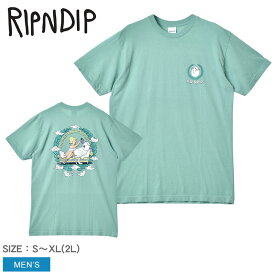 【店内全品★P2倍！】リップンディップ 半袖Tシャツ RIPNDIP WAITING IN HEAVEN TEE メンズ グリーン 緑 RND9077 ウエア トップス クルーネック ブランド ストリート カジュアル【ゆうパケット配送】 スケボー スポーツ スケート アウトドア プリント 半袖