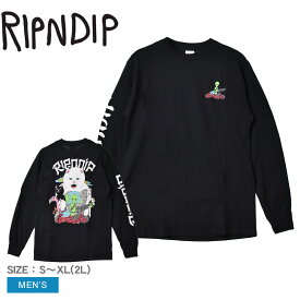 【店内全品★P2倍！】リップンディップ 長袖Tシャツ RIPNDIP RUNAWAY LONG SLEEVE メンズ ブラック RND9549 ウエア トップス クルーネック ロンT ブランド ヒップホップ ストリート系 B系 ストリート カジュアル スケボー スケート ロゴ アウトドア|slz shn|