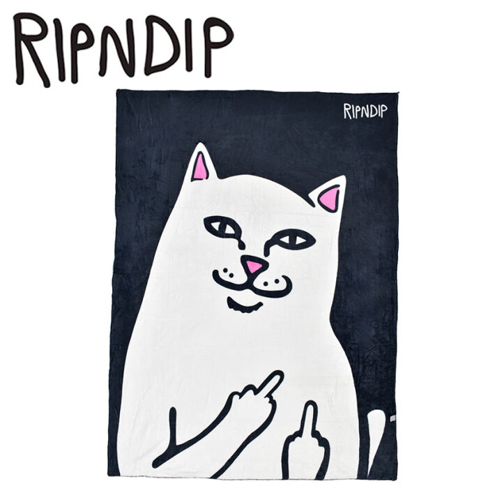楽天市場 0円引きcp 対象 リップンディップ ブランケット Ripndip ロード ナーマル スローブランケット メンズ レディース ブラック 黒 ホワイト 白 Lord Nermal Throw Blanket Rnd4801 毛布 大判 ネコ 白猫 キャラクター おしゃれ ブランド スケーターブランド