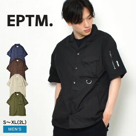 【店内全品★P2倍！】【ゆうパケット配送】エピトミ 半袖シャツ EPTM スナップボタンシャツ メンズ ブラック 黒 ネイビー 紺 SNAP BUTTON SHIRT EP10415 シャツ トップス 羽織 シンプル カジュアル シンプル 定番 ベーシック ストリート ブラウン 茶 グレー