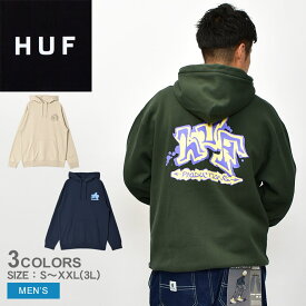 ハフ パーカー スウェット HUF PRODUCTIONS P／O HOODIE メンズ 裏起毛 グリーン 緑 ネイビー 紺 PF00686 長袖 ウェア トップス プルオーバーパーカー フーディー フーディ スエット スケーター スケボー ロングスリーブ フード
